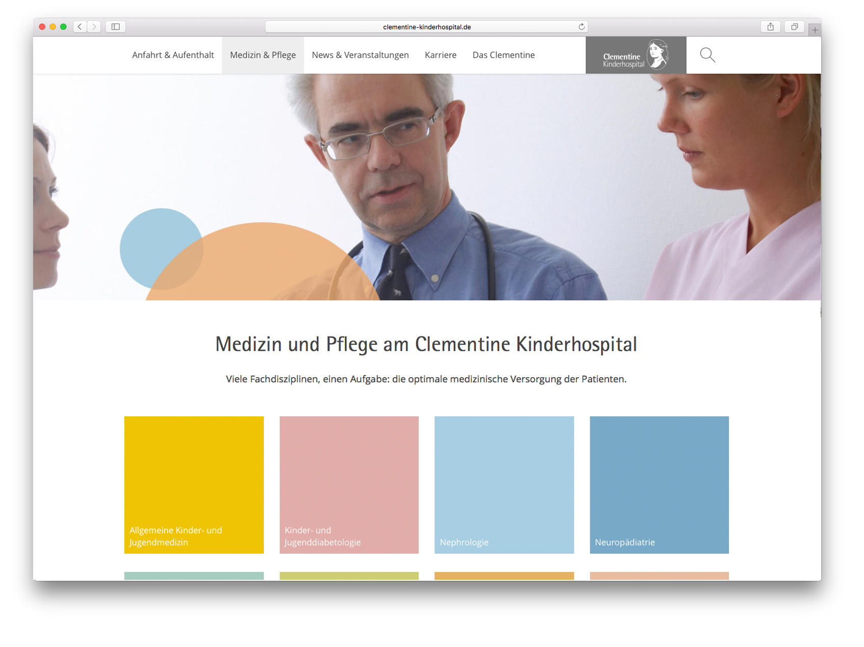 Webdesign Frankfurt Clementine Kinderhospital