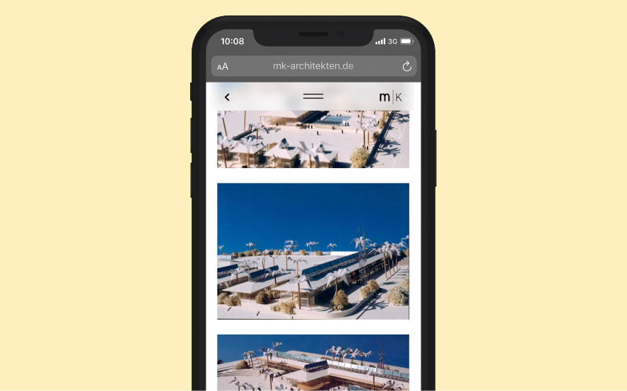 Menzel Kossowski Architekten Website – Mobile Screen Webdesign