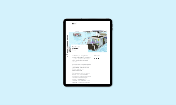 Menzel Kossowski Architekten Website Tablet Ipad