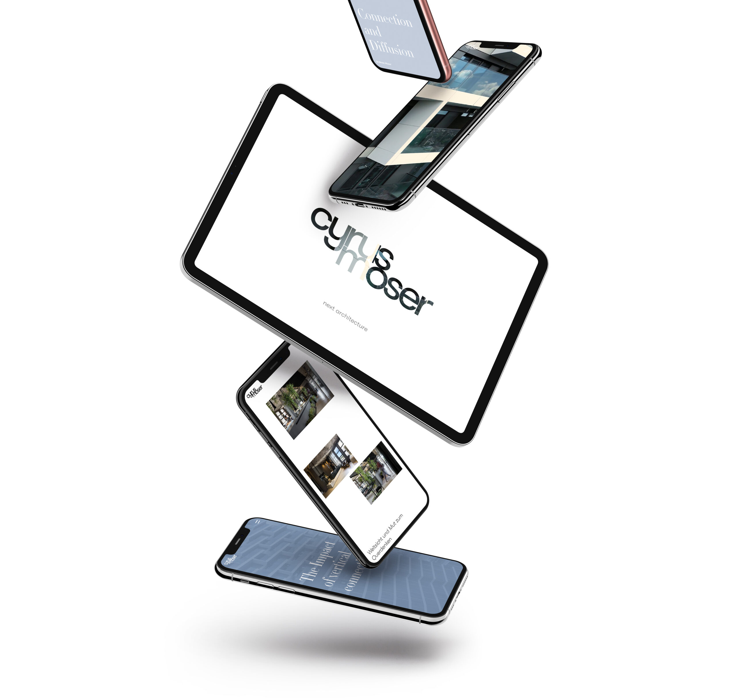 Webdesign Screendesign - IPhone IPad Tablet Smartphone Mobile – cyrus moser Architekten