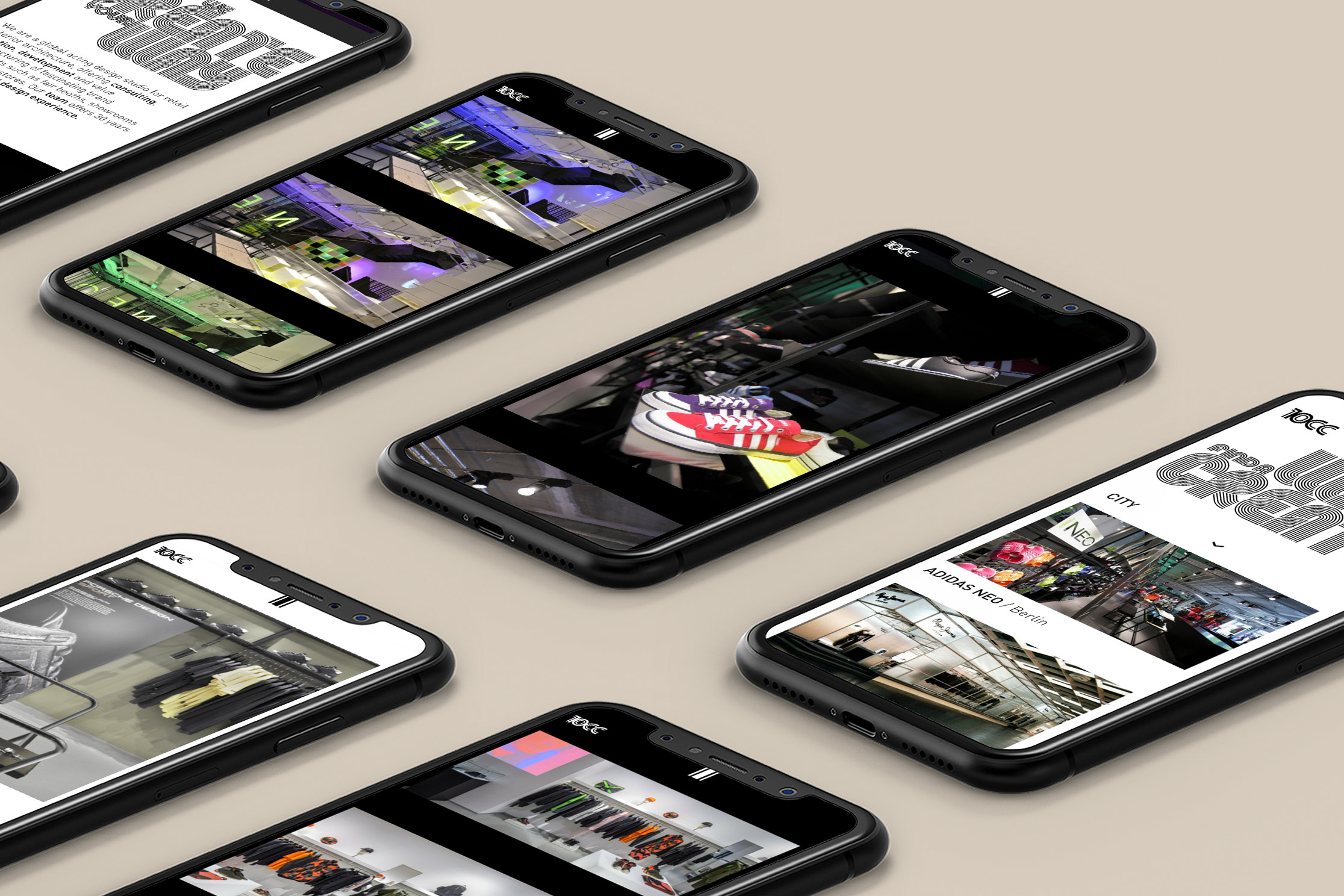 Webdesign Screendesign - 10CC Website Smartphone Iphone