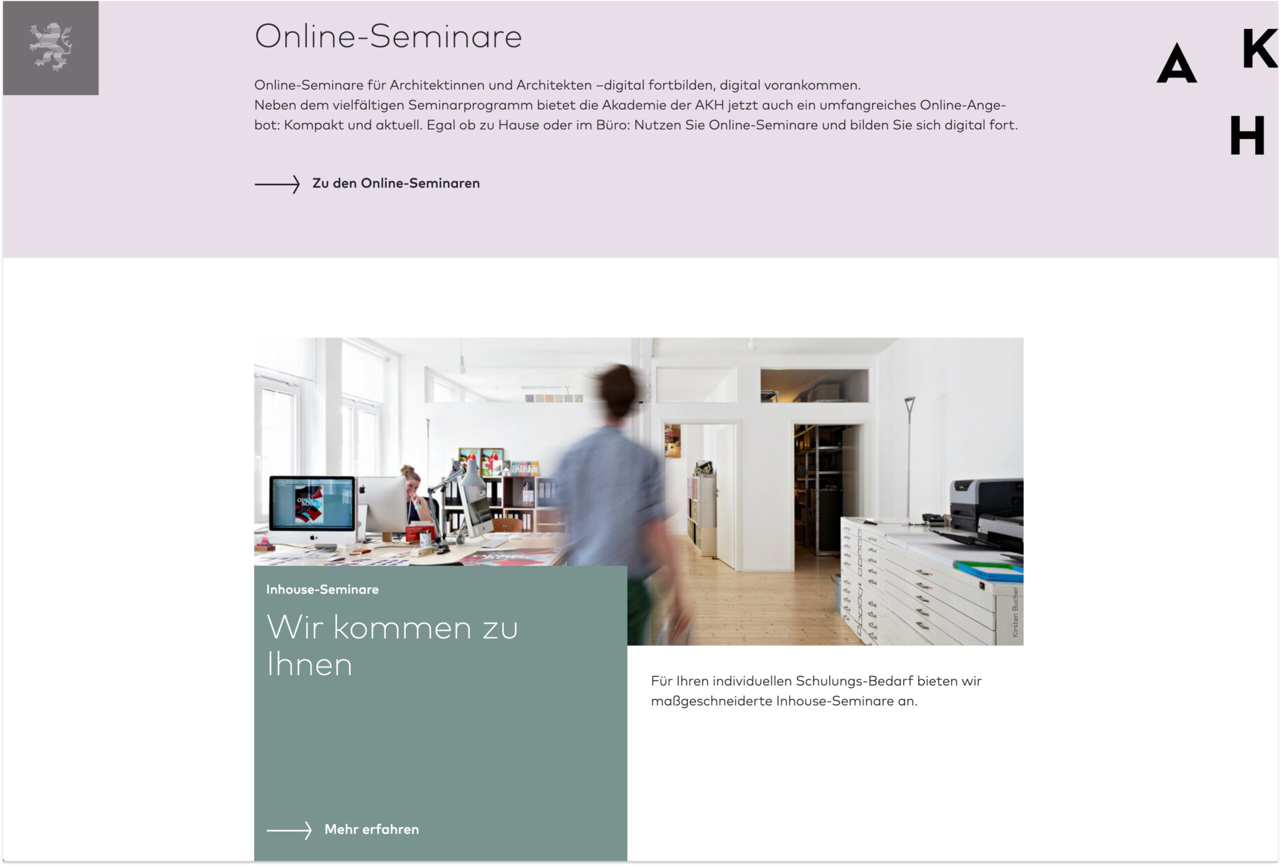 Webdesign Screendesign - Architekten- und Stadtplanerkammer Hessen AKH Macbook Laptop
