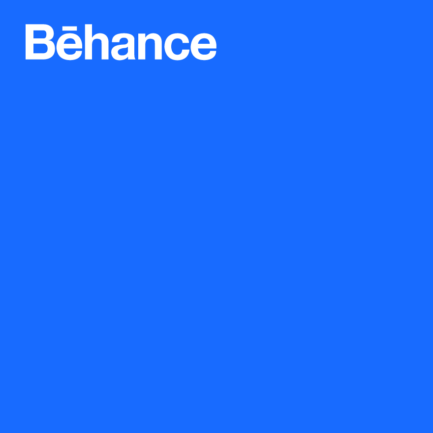 Behance Logo ausgeschnitten auf blauem Hintergrund
