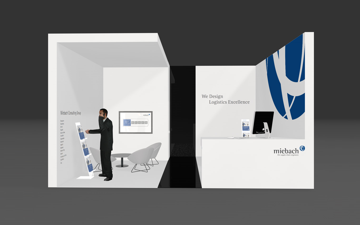 Messestandsystem (Brand Spaces) 3D Visualisierung - Miebach Consulting