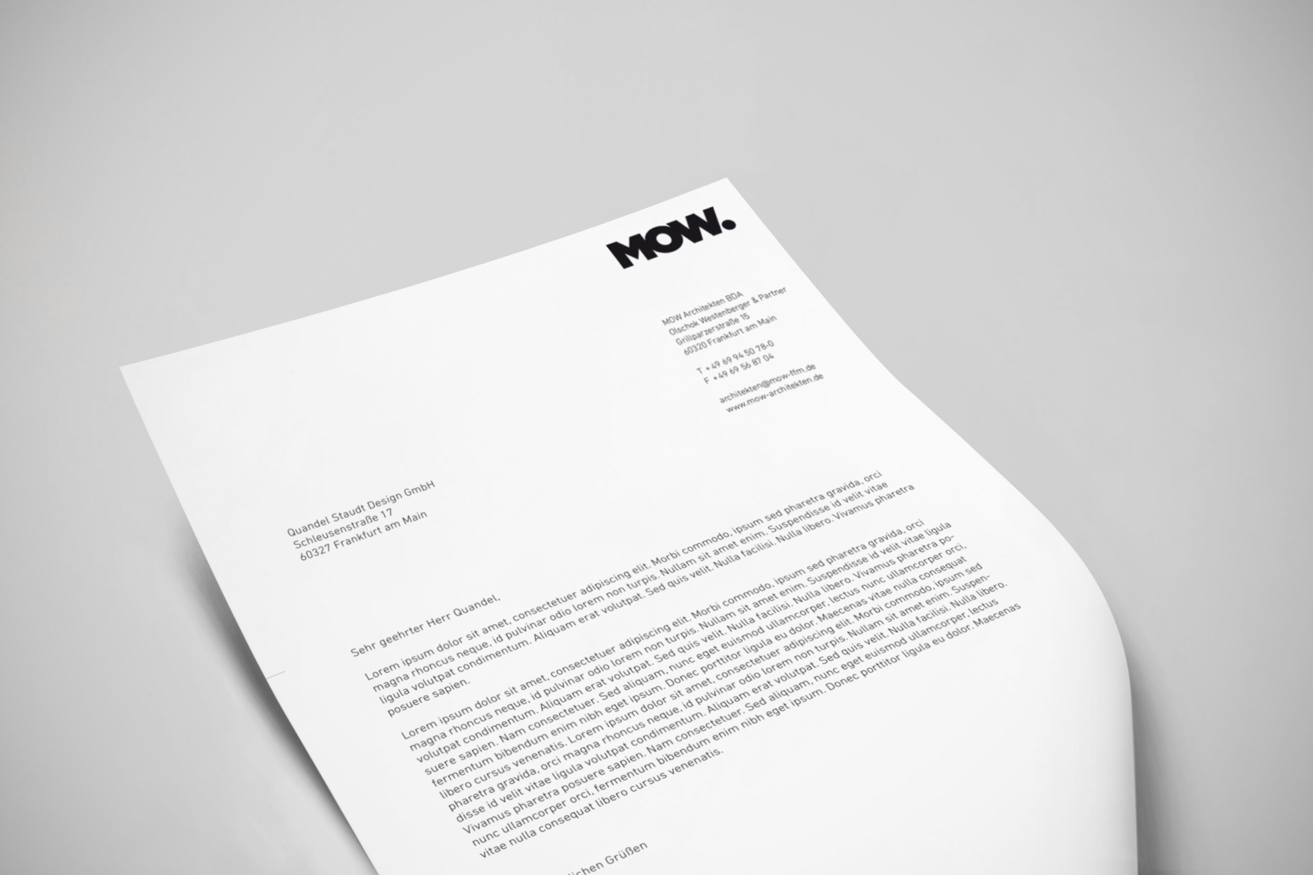 Corporate Design (Briefpapier) - MOW Architekten Generalplaner