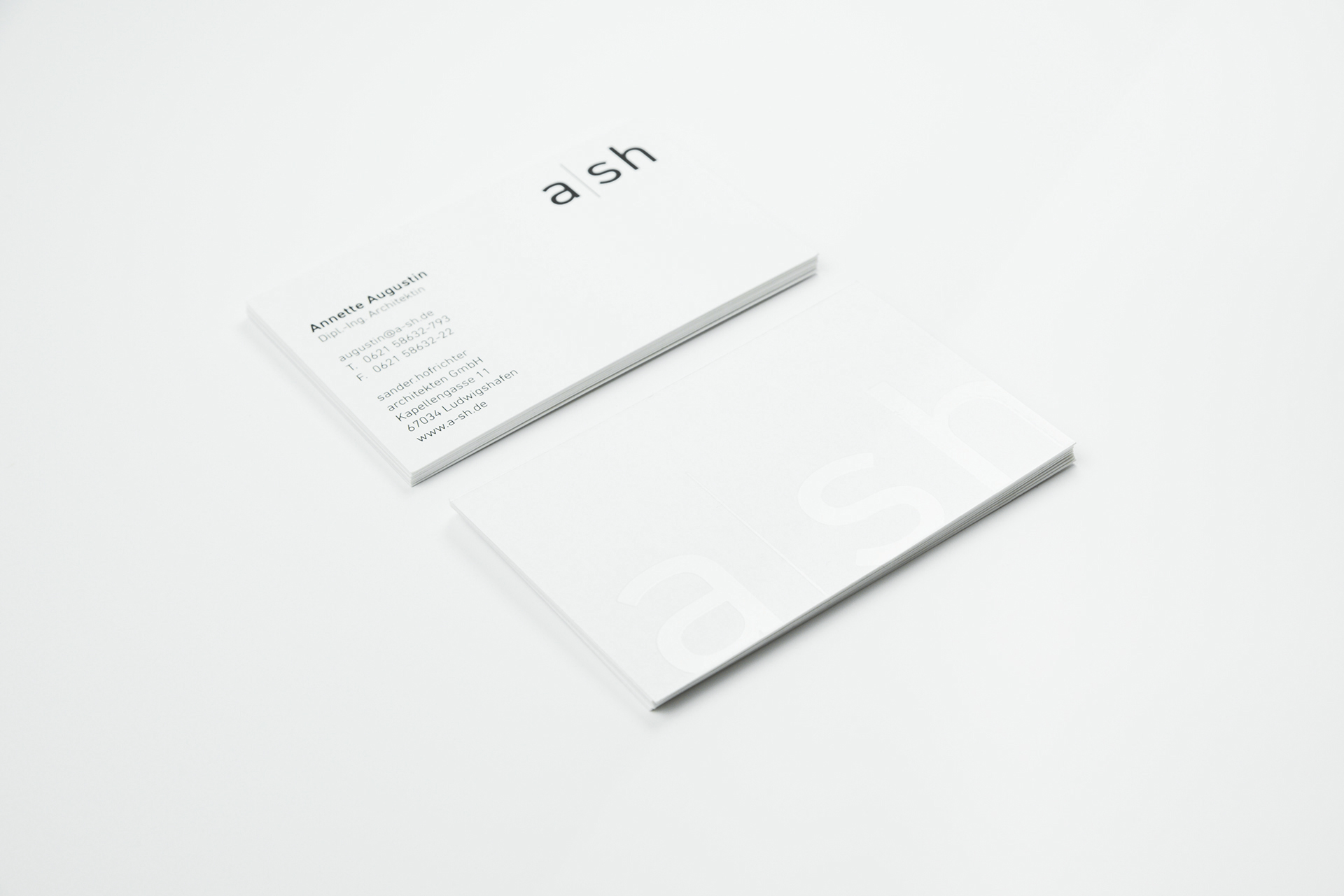 Corporate Design (Visitenkarte) - Sander Hofrichter Architekten (a|sh)
