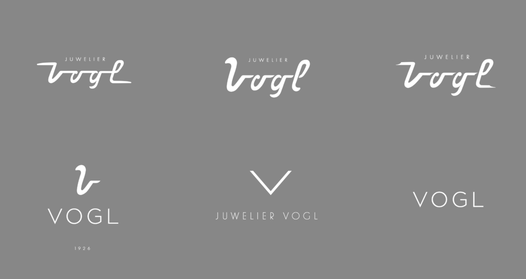 Logodesign Varianten Juwelier Vogl