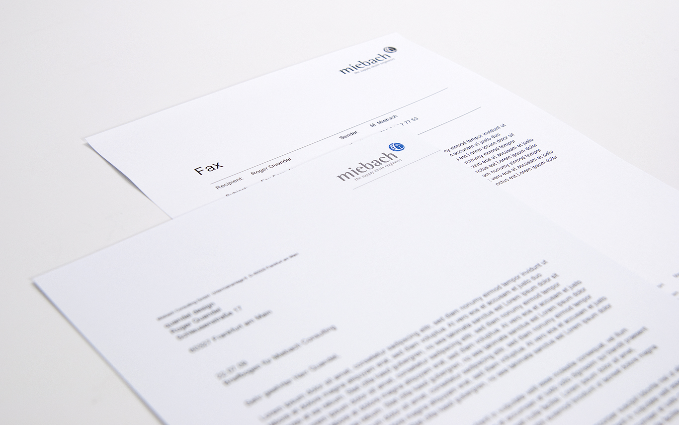 Briefpapier Design - Corporate Design Miebach Consulting