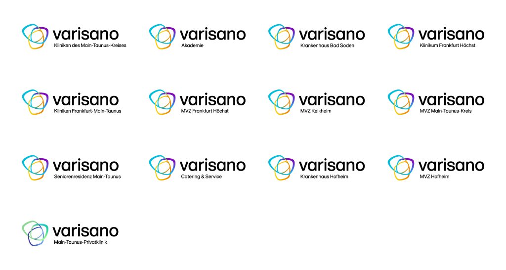 Logosystem für varisano - Kliniken des Main-Taunus-Kreises
